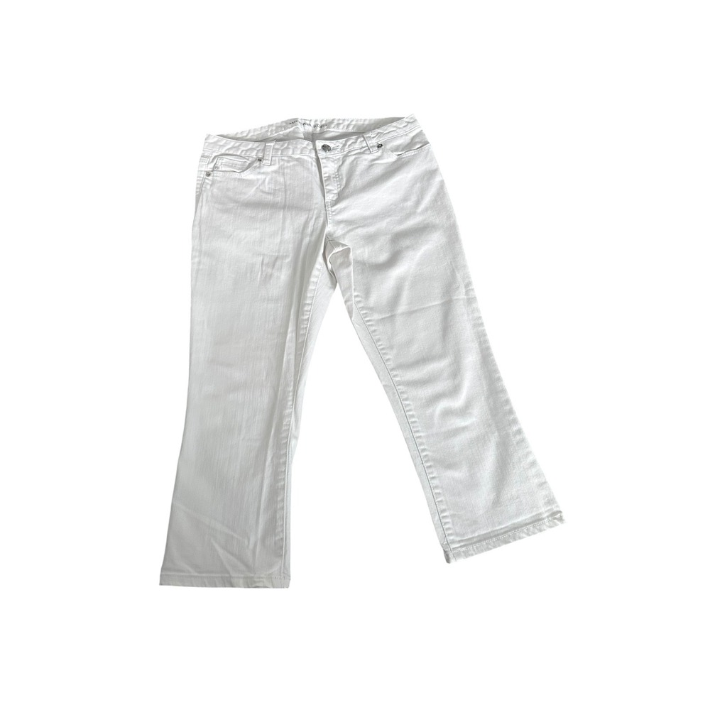 Michael Kors‎ Women's White Straight Leg Jeans Size 4 Cropped Denim Pants (